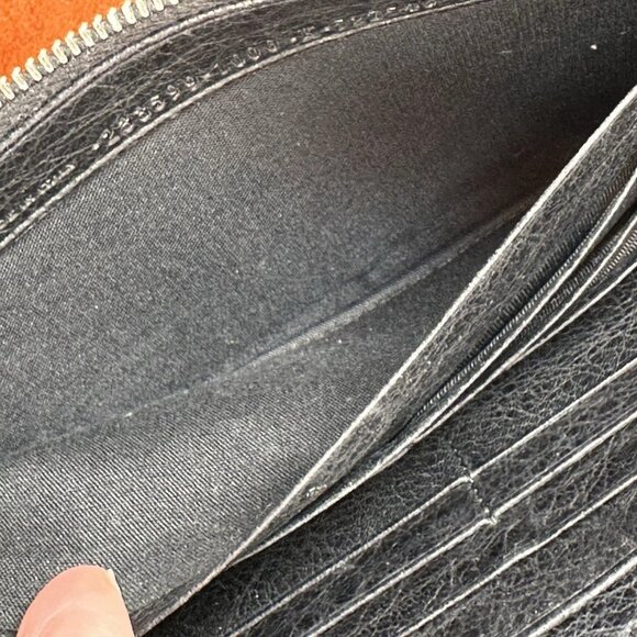Balenciaga Black, Silver Studded Long Bi-fold Wallet - Picture 7 of 10